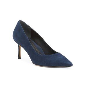 MARION PARKE Navy Made In Brazil Suede Classic 70 Pumps